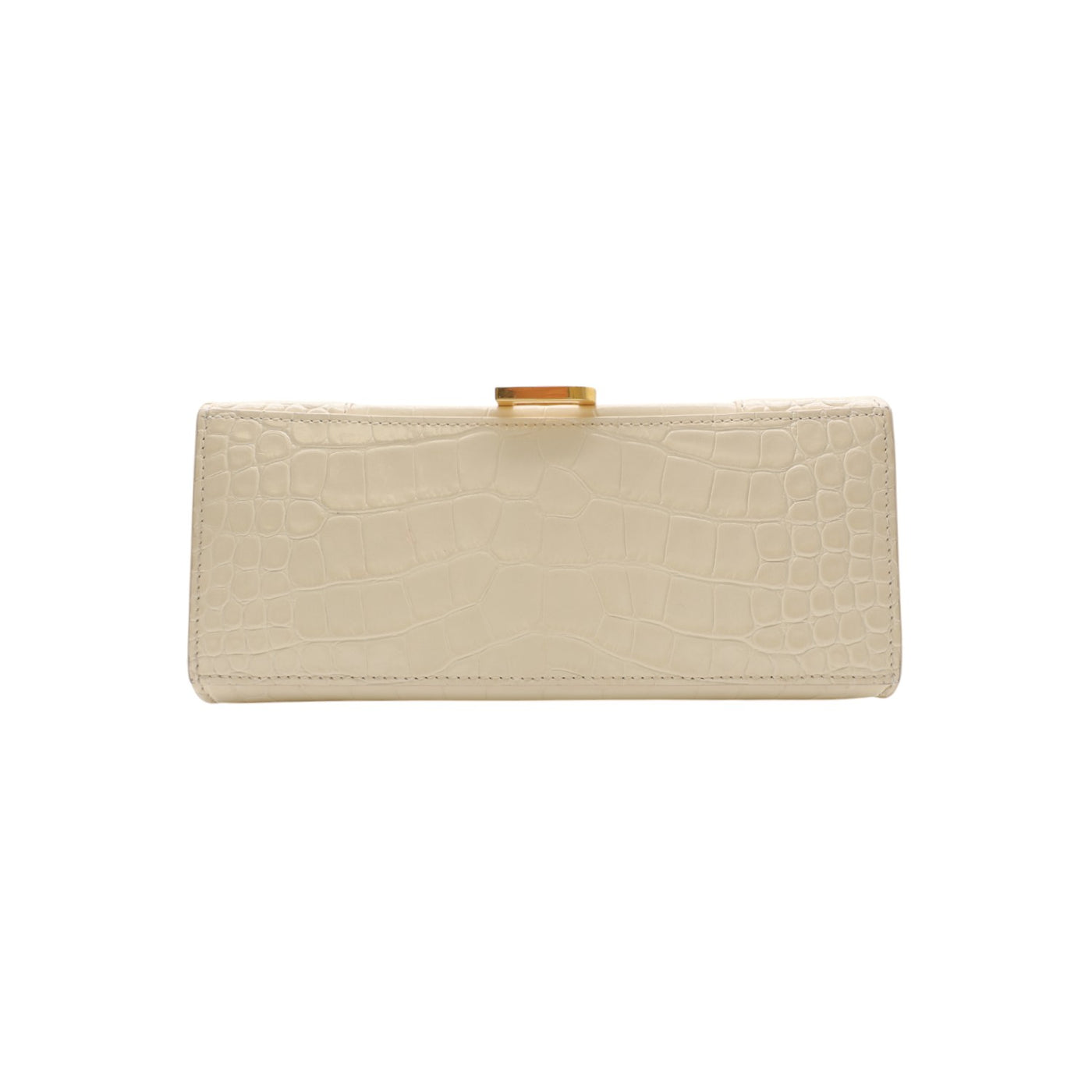 Balenciaga Hourglass Crocodile Embossed Leather Crossbody Bag In Cream
