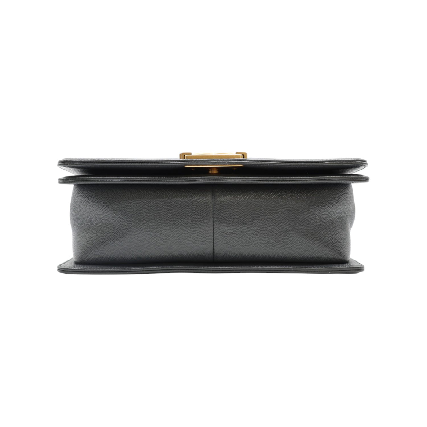 CHANEL Boy Medium Chevron Quilted Caviar Leather Bag In Dark Grey