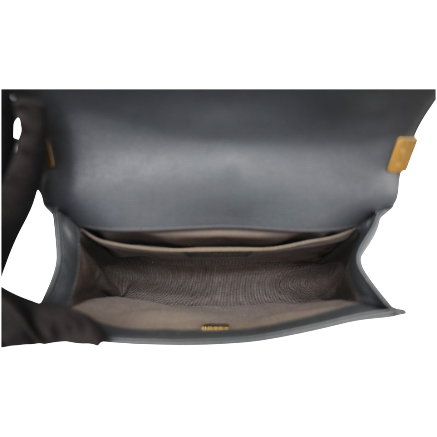 CHANEL Boy Medium Chevron Quilted Caviar Leather Bag In Dark Grey