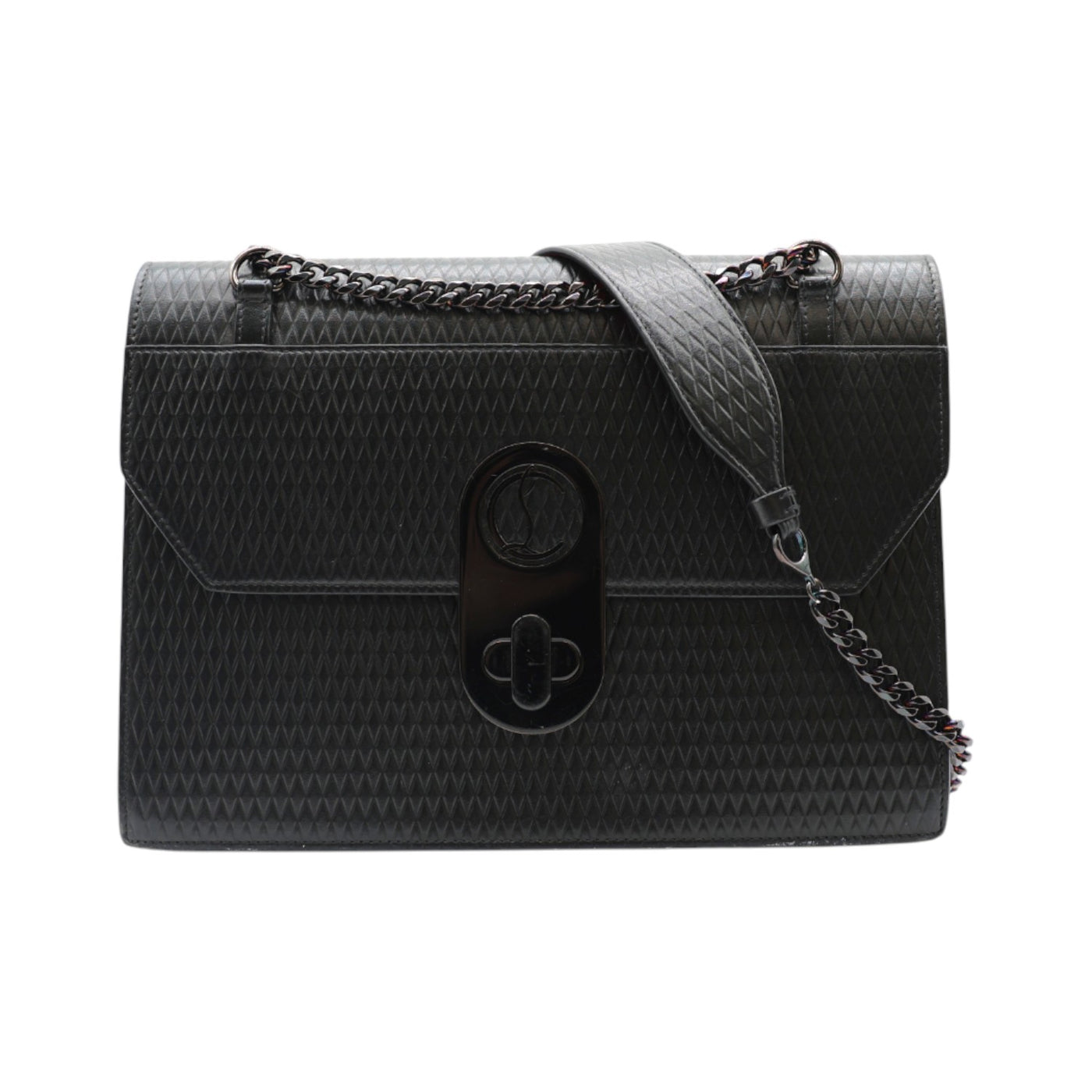 Christian Louboutin Large Elisa Leather Shoulder Bag In Black