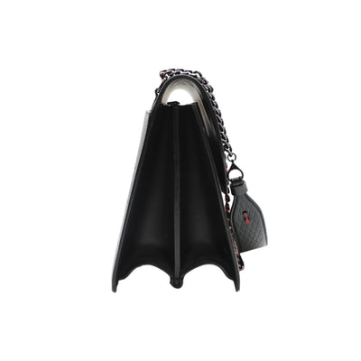 Christian Louboutin Large Elisa Leather Shoulder Bag In Black
