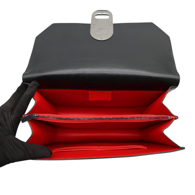 Christian Louboutin Large Elisa Leather Shoulder Bag In Black