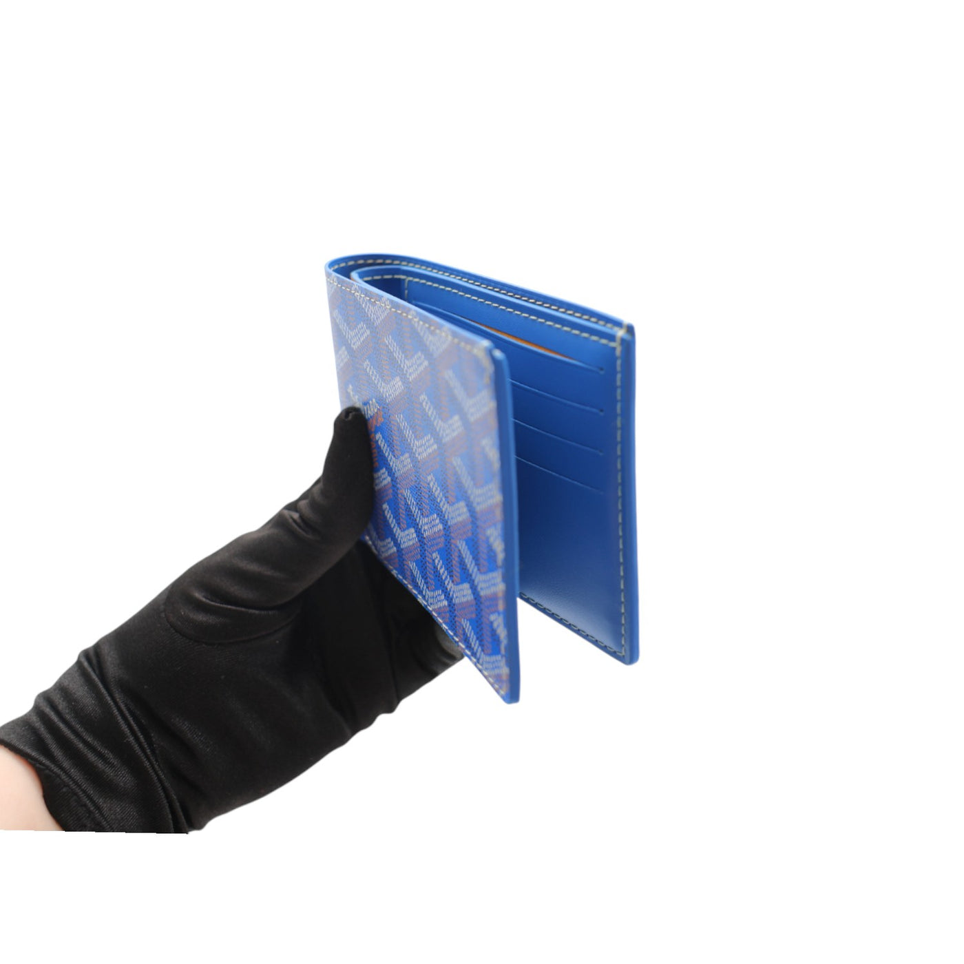 Goyard Victoire Bifold Wallet In Sky Blue Goyardine Canvas