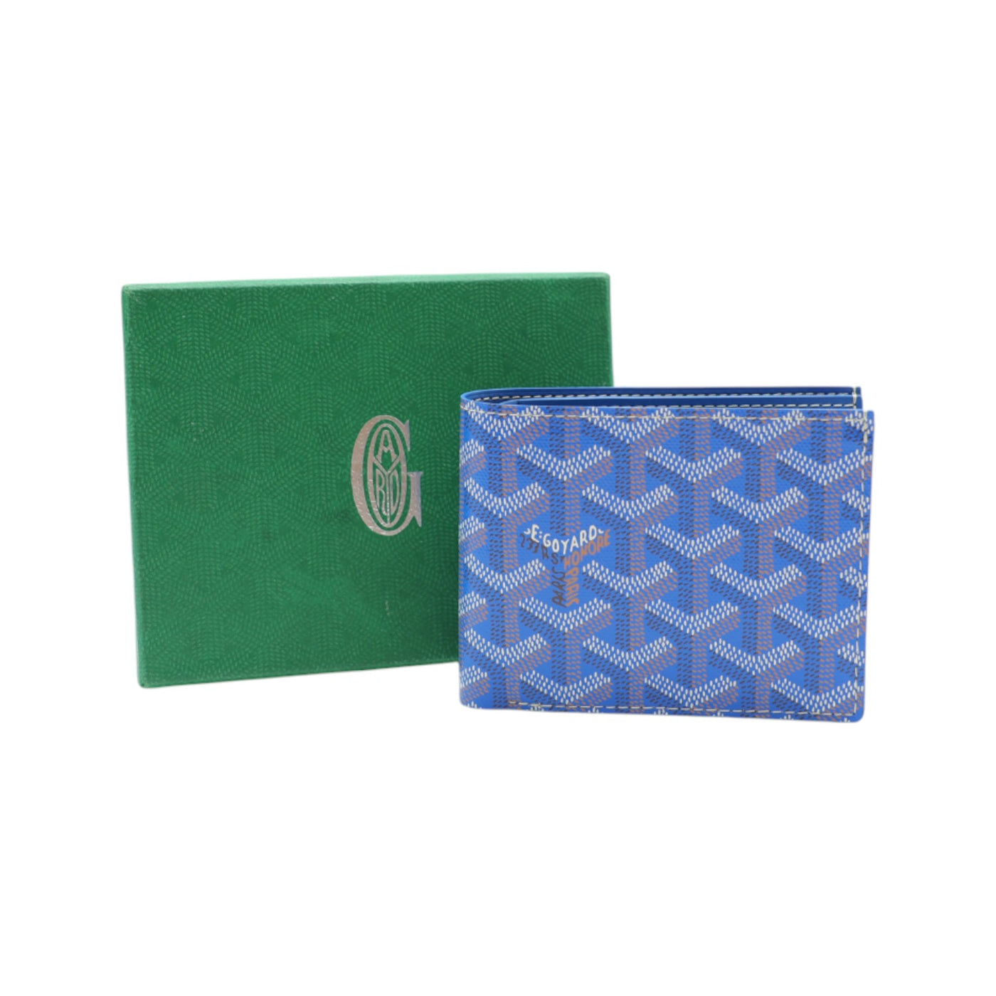 Goyard Victoire Bifold Wallet In Sky Blue Goyardine Canvas