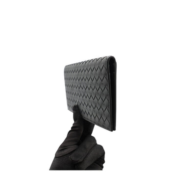 Bottega Veneta Intrecciato Long Wallet In Black