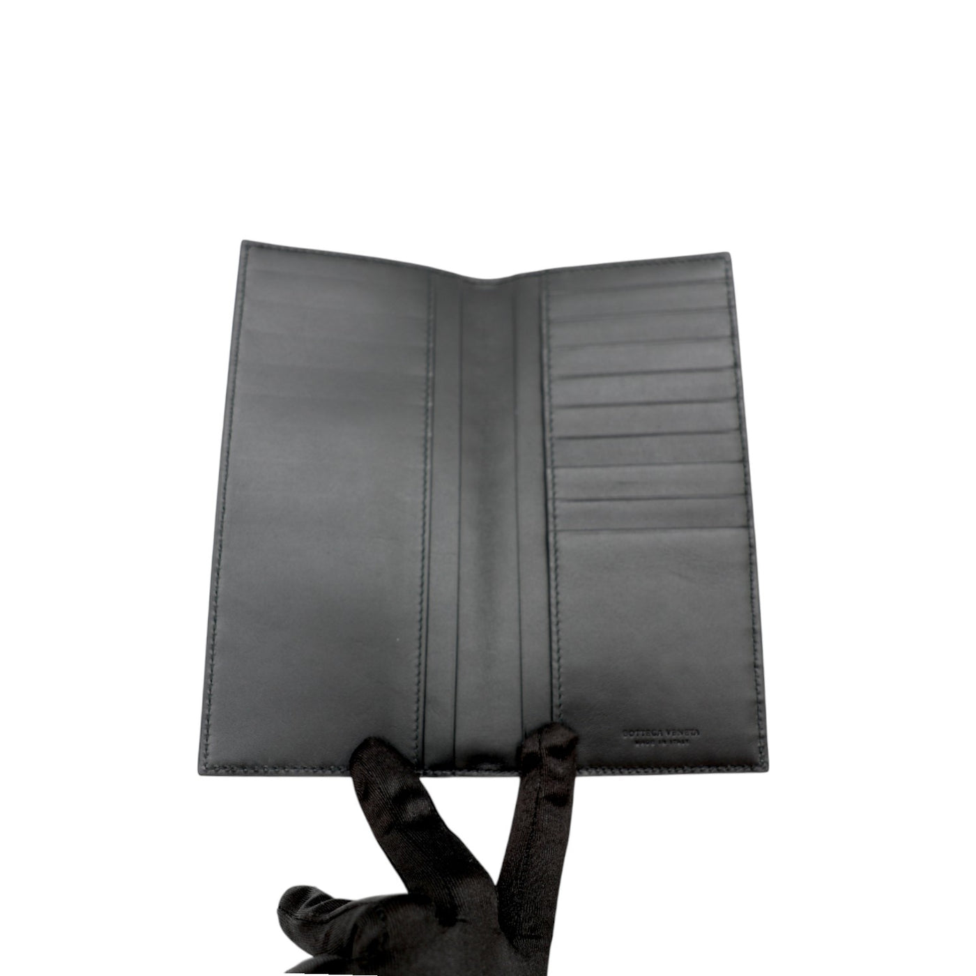 Bottega Veneta Intrecciato Long Wallet In Black