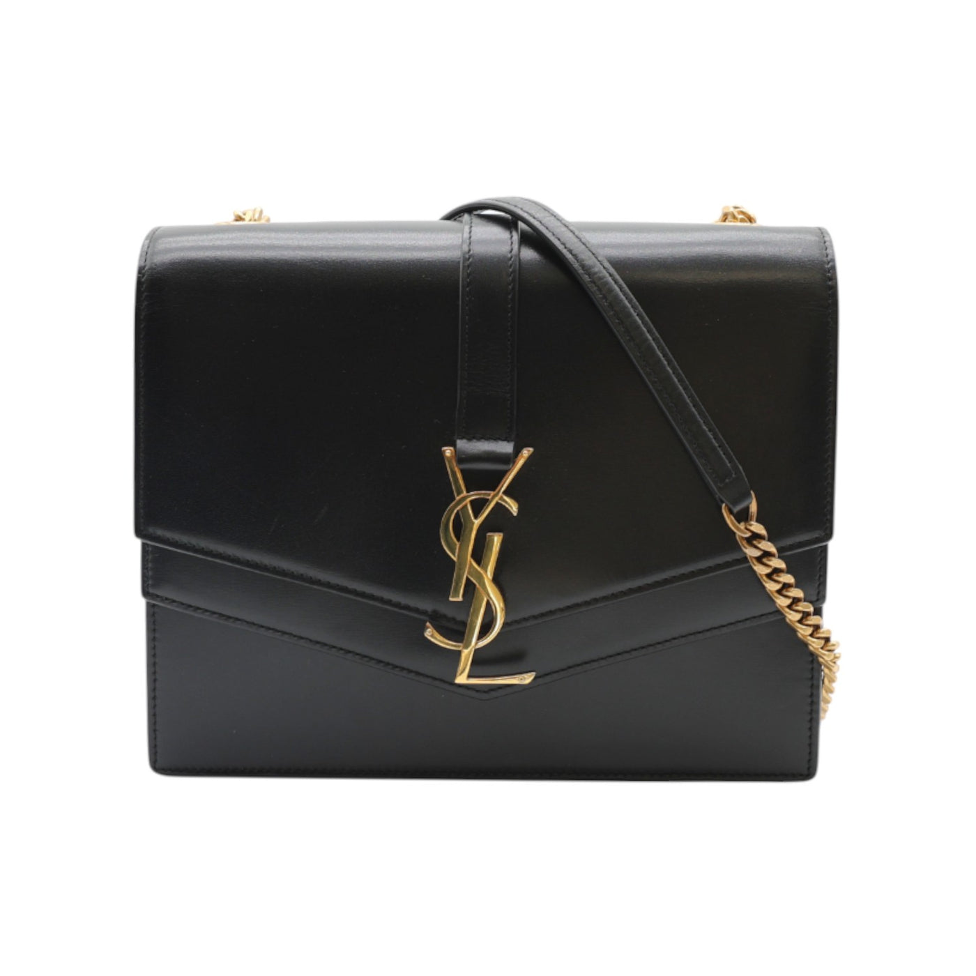 YSL Saint Laurent Sulpice Medium Leather Crossbody Bag In Black