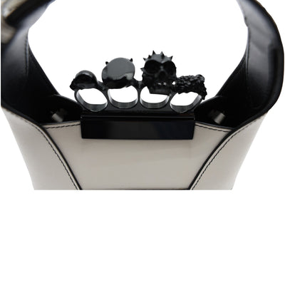 Alexander McQueen Mini The Jewelled Leather Hobo Bag In White