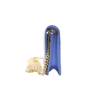 Gucci GG Marmont Wallet On Chain Crossbody Bag In Blue Lilach