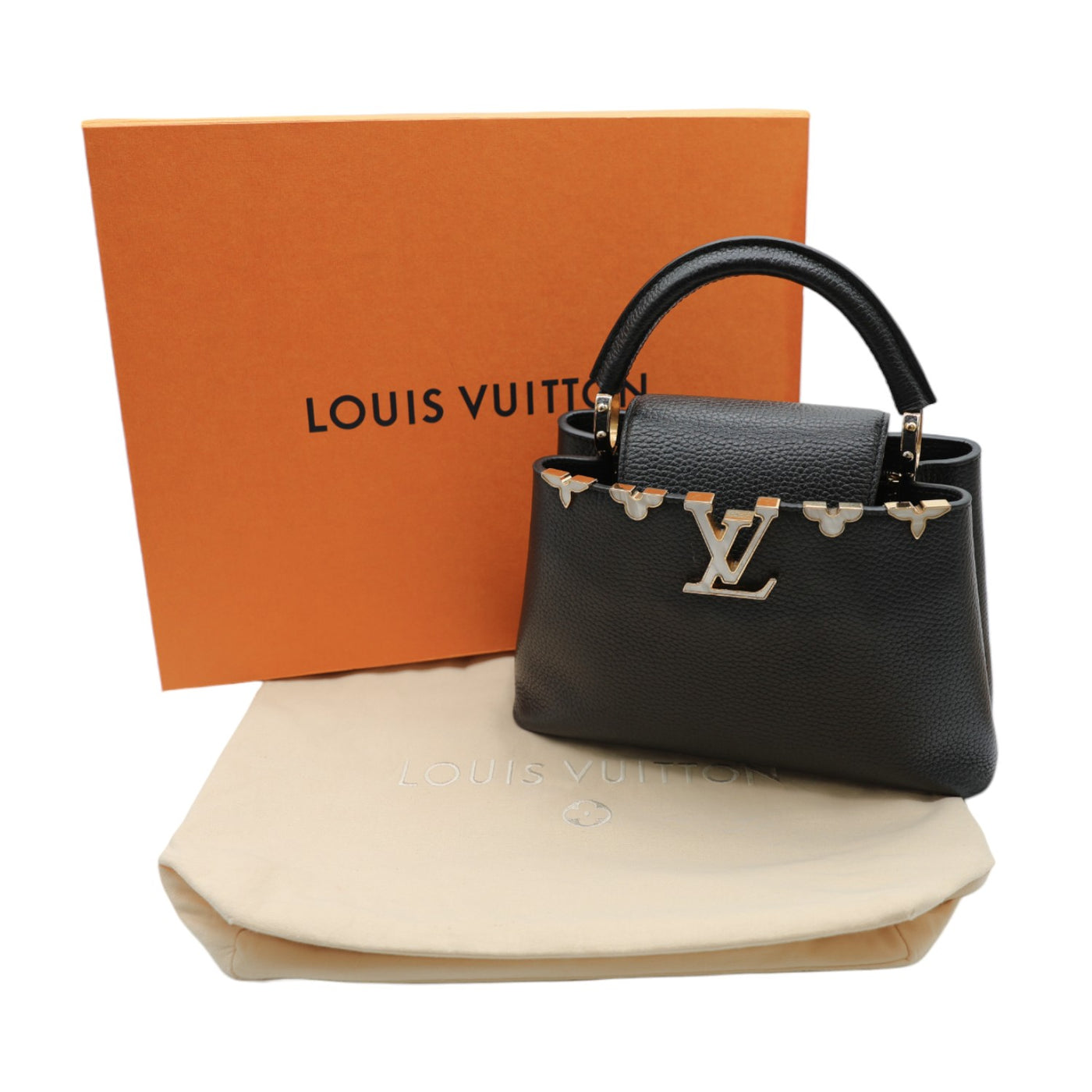 Louis Vuitton Capicines BB Taurillon Leather Handbag In Black