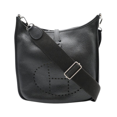 Hermès Evelyne lll PM Taurillon Clemence Leather Bag In Black