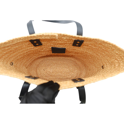 YSL Saint Laurent Panier Woven Raffia Medium Tote Bag