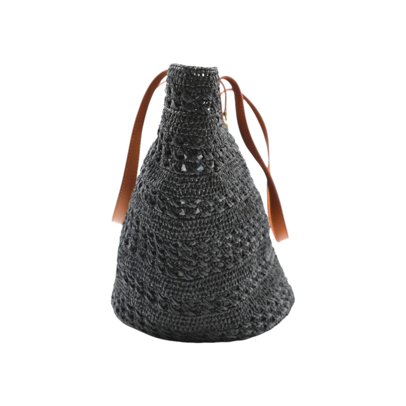 YSL Saint Laurent Panier Medium Raffia Tote Bag In Black