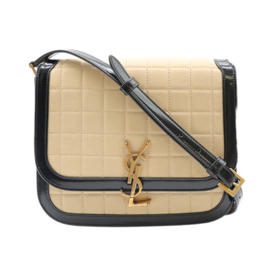 YSL Saint Laurent Solferino Medium Suede Crossbody Bag In Beige