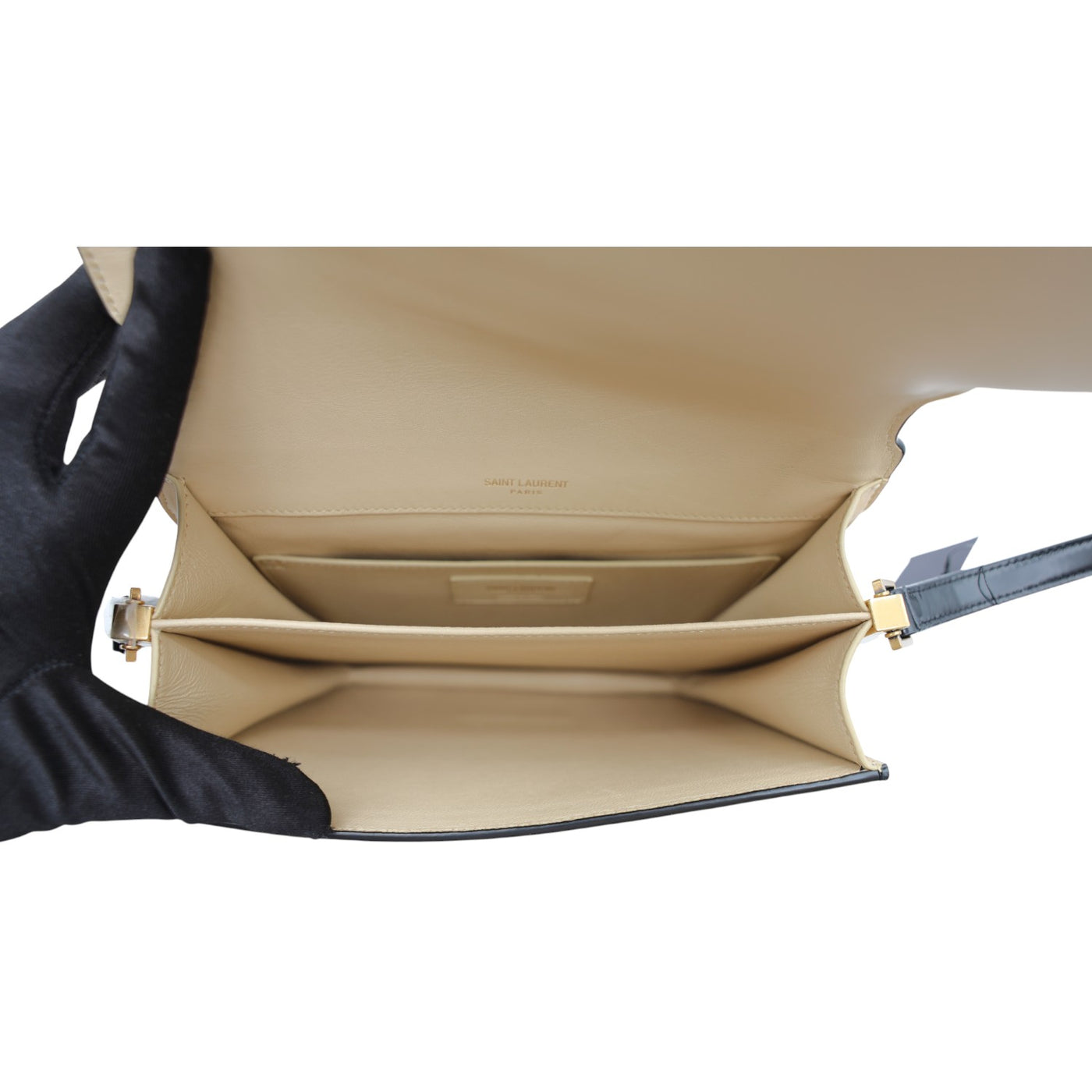 YSL Saint Laurent Solferino Medium Suede Crossbody Bag In Beige