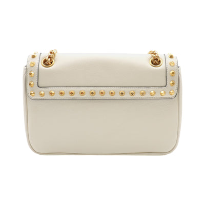 PRADA Pattina Studded Calf Leather Crossbody Bag In Cream