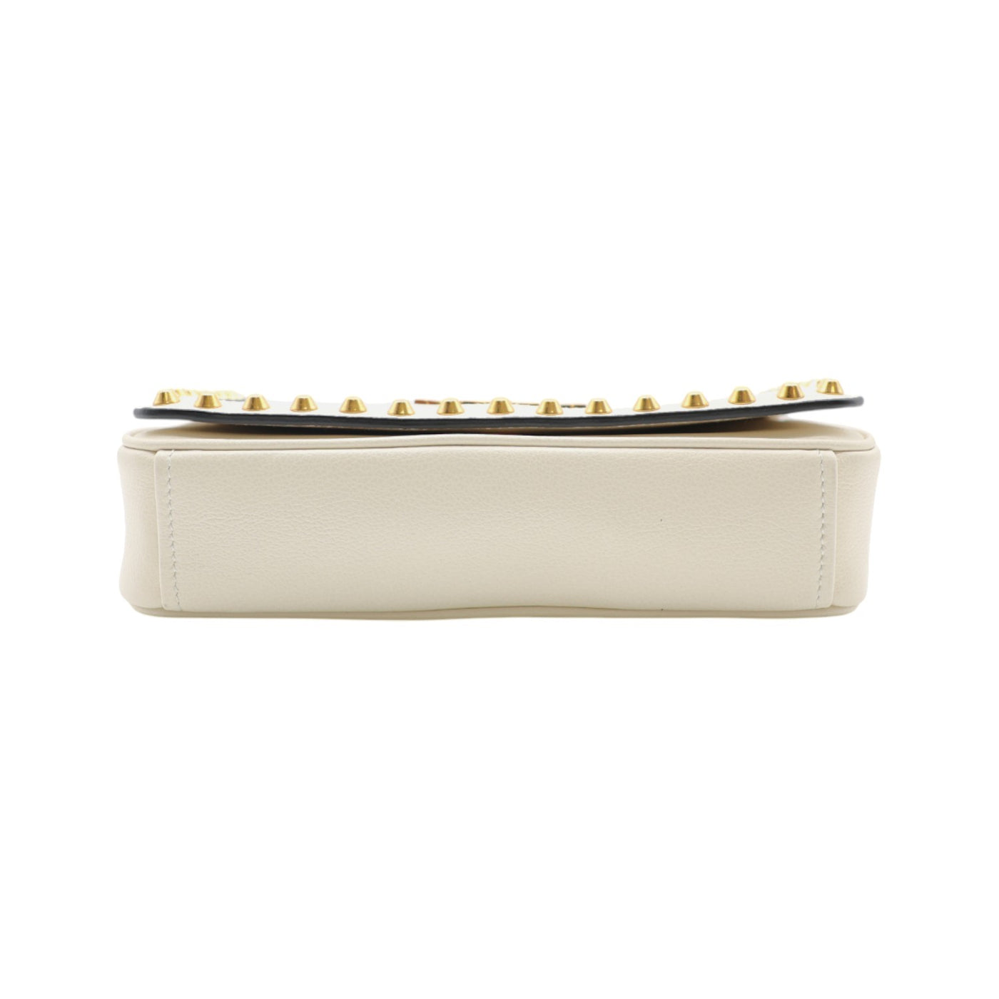 PRADA Pattina Studded Calf Leather Crossbody Bag In Cream