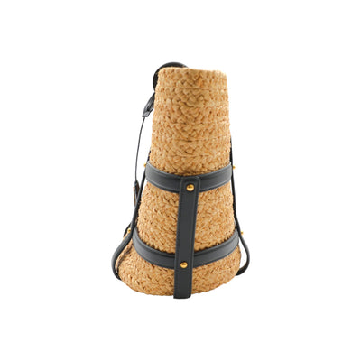 YSL Saint Laurent Panier Woven Raffia Medium Tote Bag