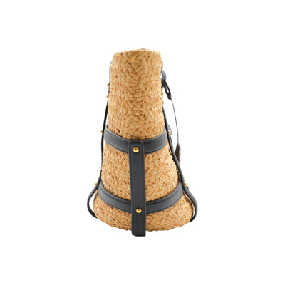 YSL Saint Laurent Panier Woven Raffia Medium Tote Bag