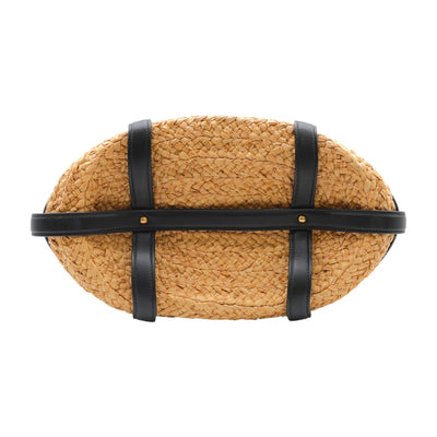 YSL Saint Laurent Panier Woven Raffia Medium Tote Bag