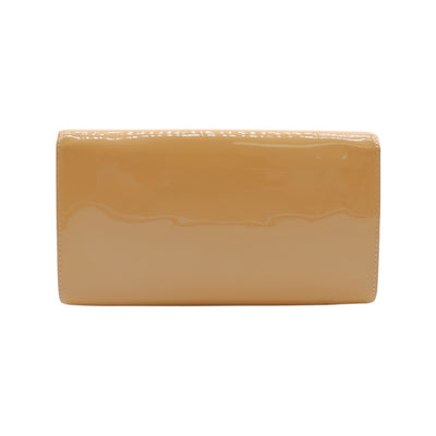 Louis Vuitton Patent Leather Louise Clutch In Beige