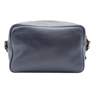 PRADA Glace Calfskin Embossed Logo Crossbody Bag In Dark Blue