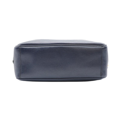 PRADA Glace Calfskin Embossed Logo Crossbody Bag In Dark Blue