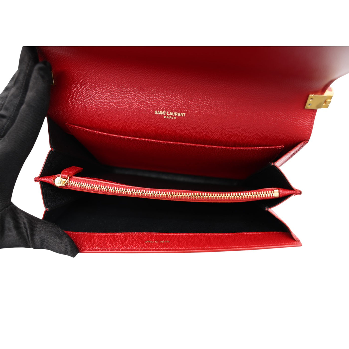 YSL Saint Laurent Uptown Leather Crossbody Bag In Red