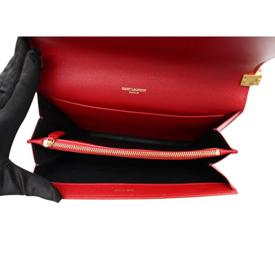 YSL Saint Laurent Uptown Leather Crossbody Bag In Red
