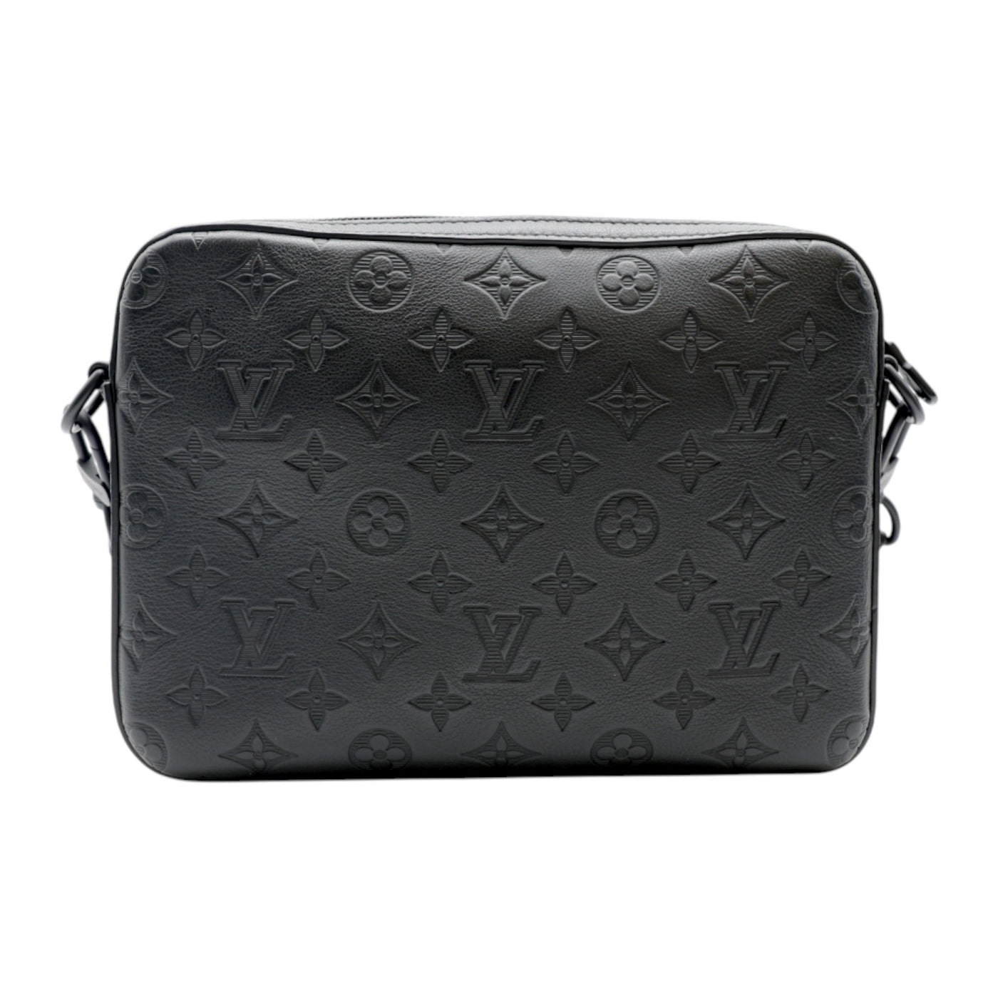 Louis Vuitton Trio Messenger Bag Monogram Embossed Calfskin In Black