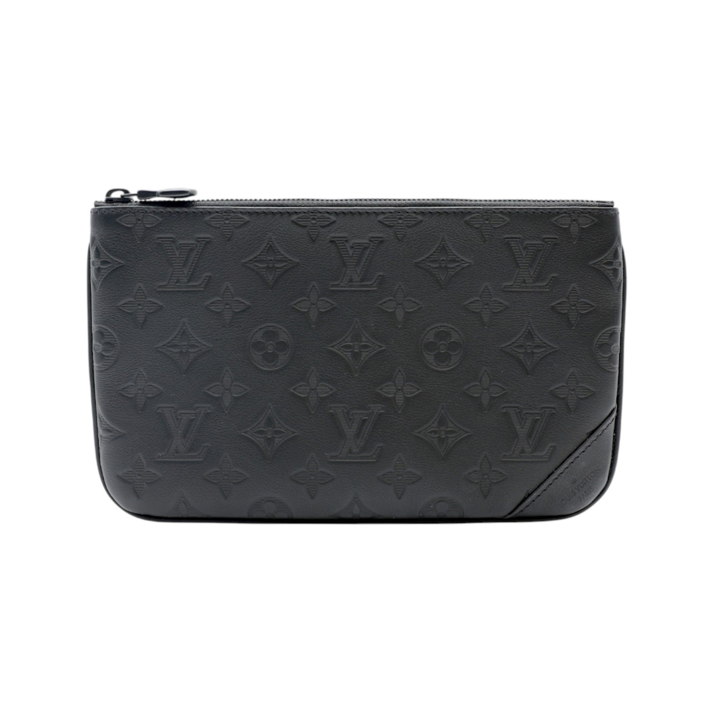 Louis Vuitton Trio Messenger Bag Monogram Embossed Calfskin In Black