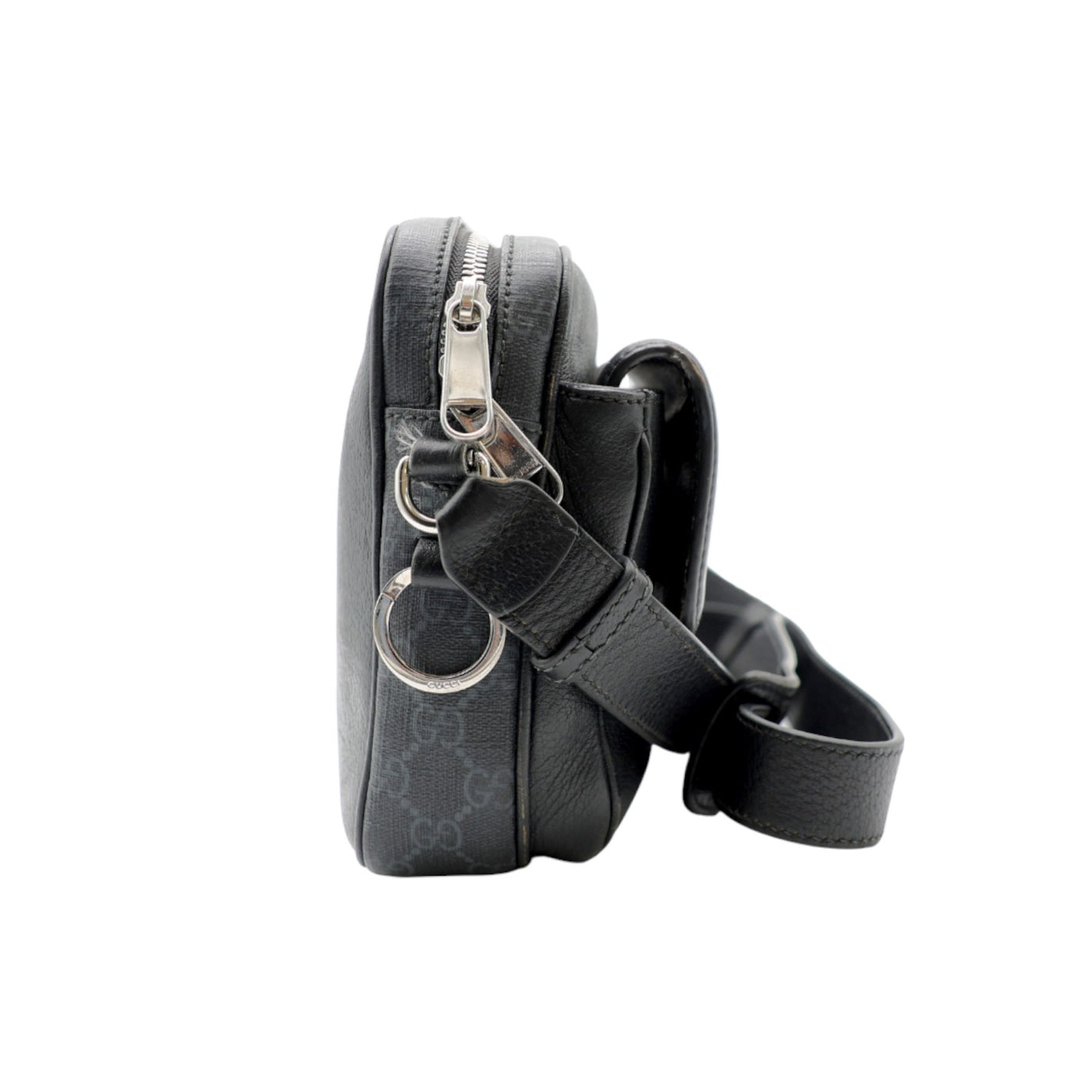 Gucci GG Supreme Canvas Crossbody Messenger Bag In Black