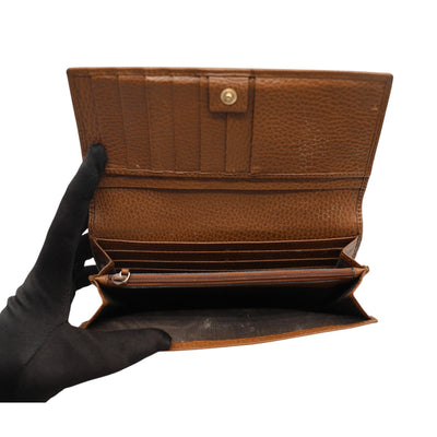 Gucci GG Supreme Canvas French Flap Wallet In Brown
