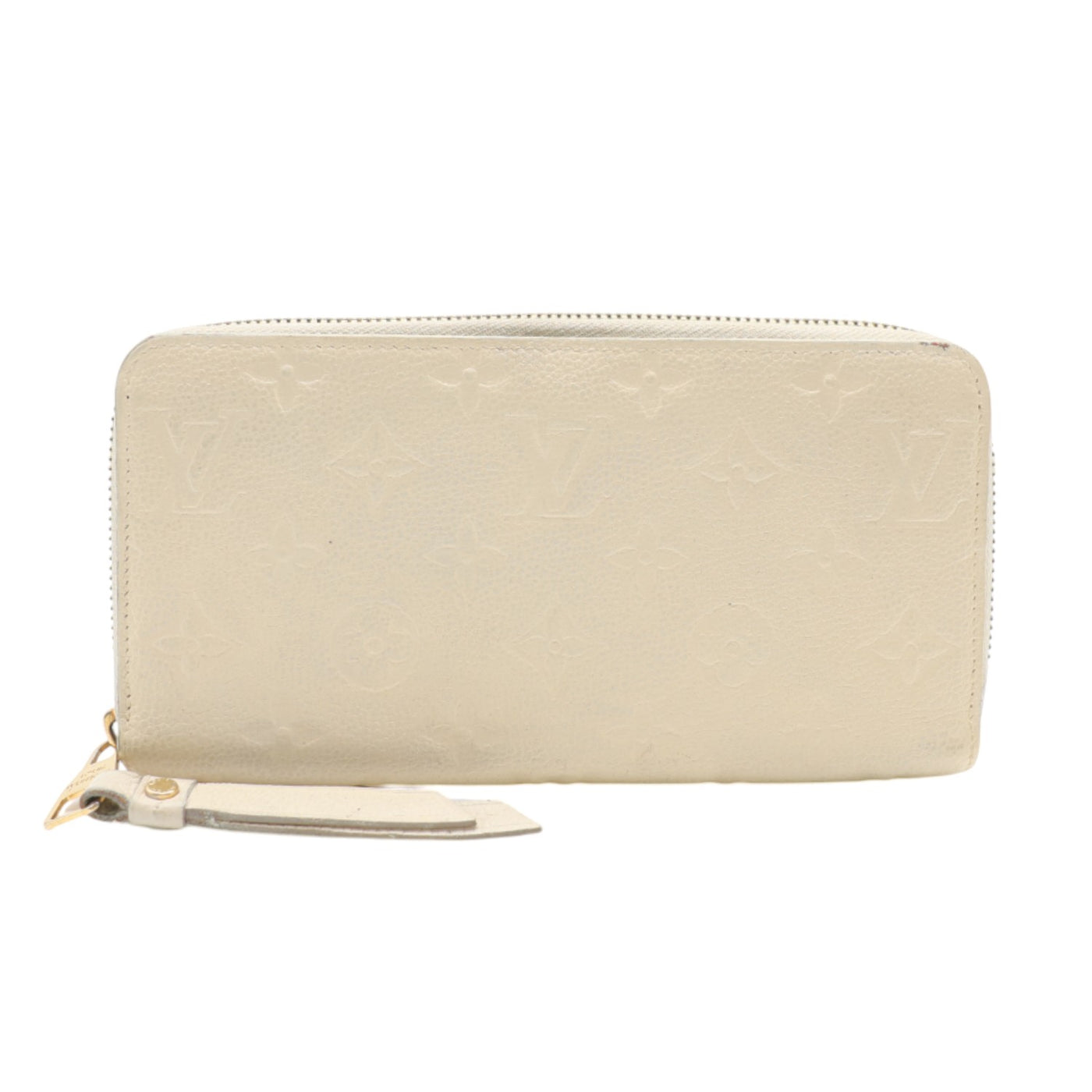Louis Vuitton Monogram Empreinte Leather Zippy Wallet In Cream