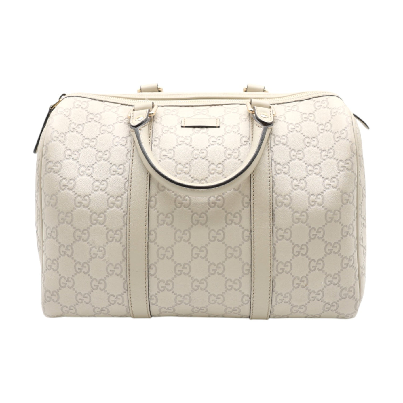 Gucci Guccissima Joy Boston Leather Handbag In Ivory