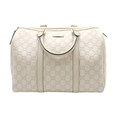 Gucci Guccissima Joy Boston Leather Handbag In Ivory