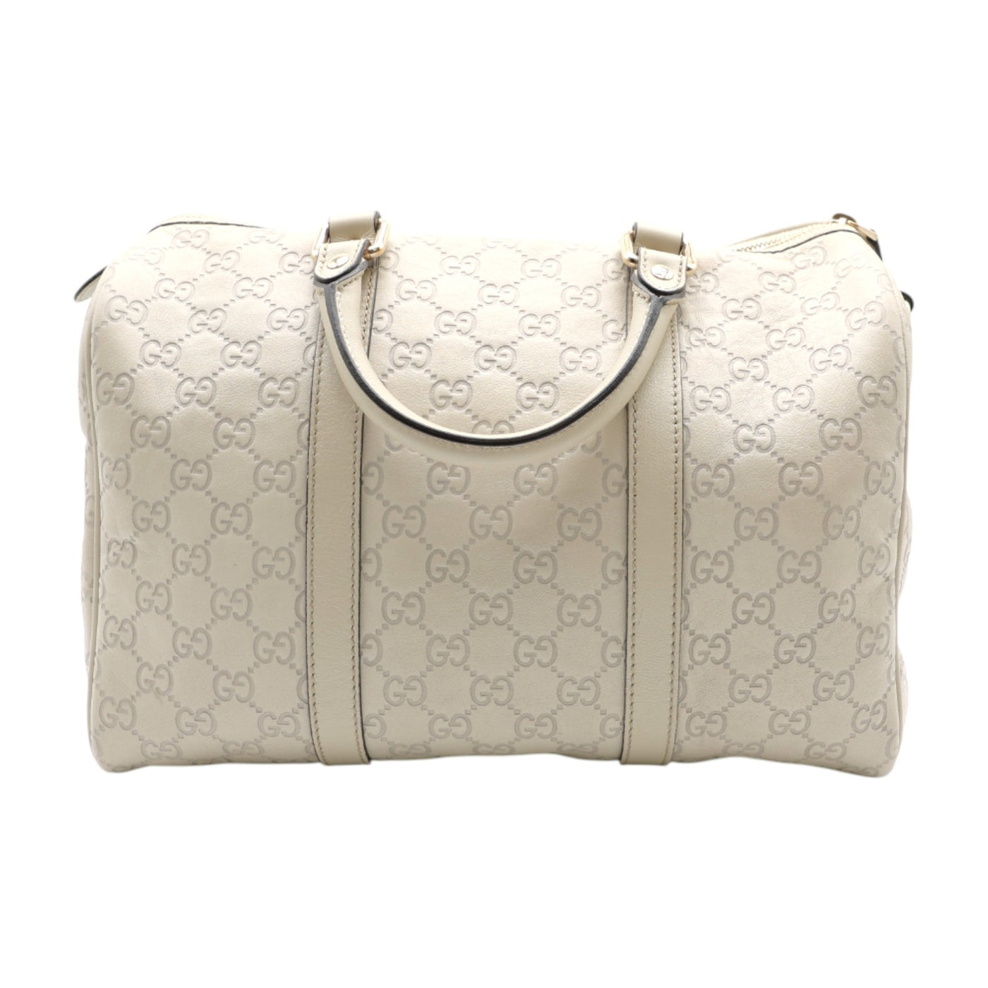Gucci Guccissima Joy Boston Leather Handbag In Ivory