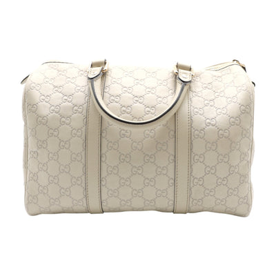 Gucci Guccissima Joy Boston Leather Handbag In Ivory
