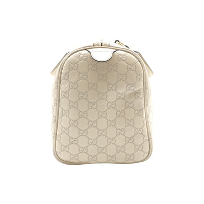 Gucci Guccissima Joy Boston Leather Handbag In Ivory