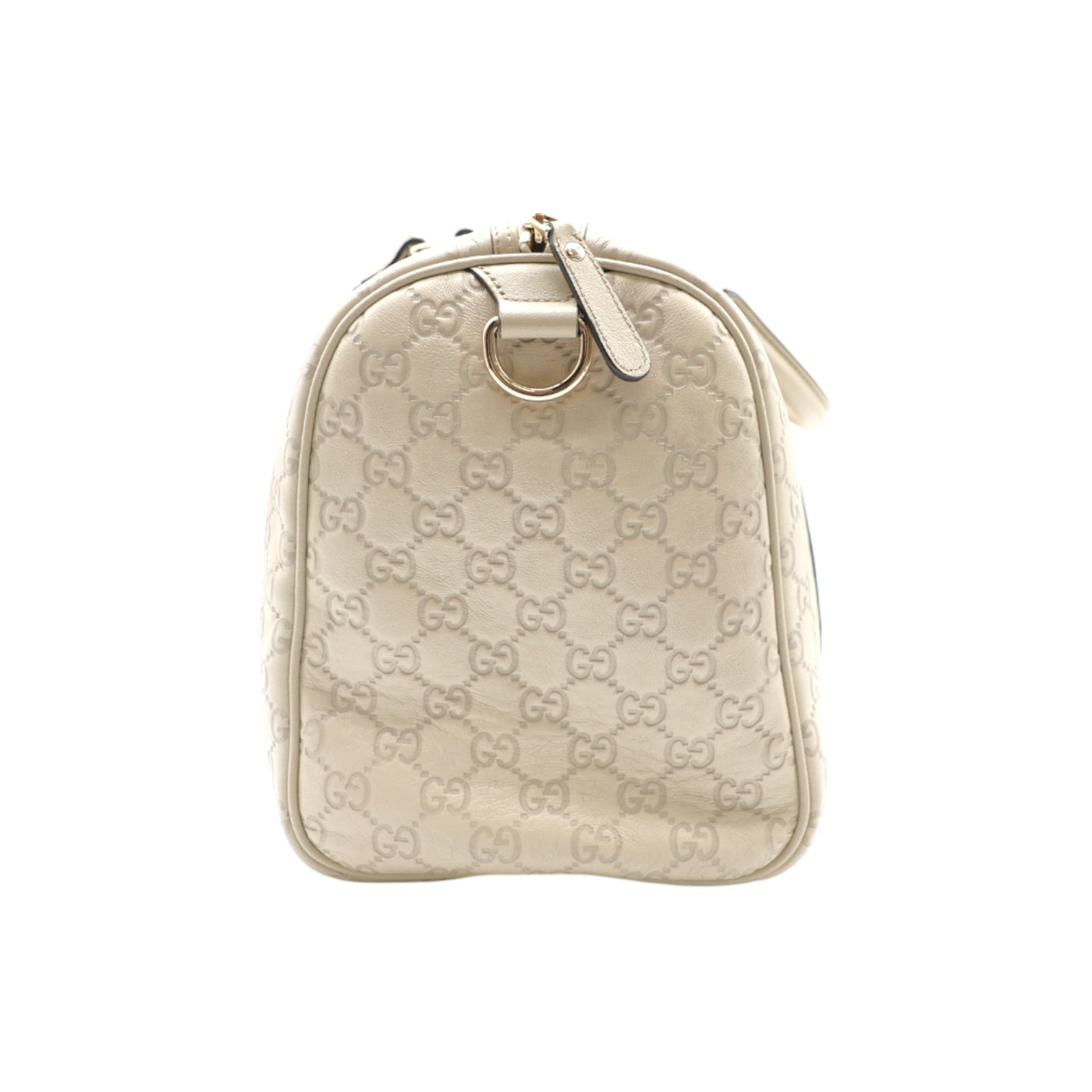 Gucci Guccissima Joy Boston Leather Handbag In Ivory