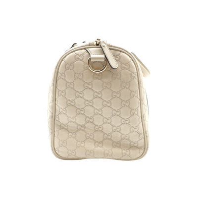 Gucci Guccissima Joy Boston Leather Handbag In Ivory
