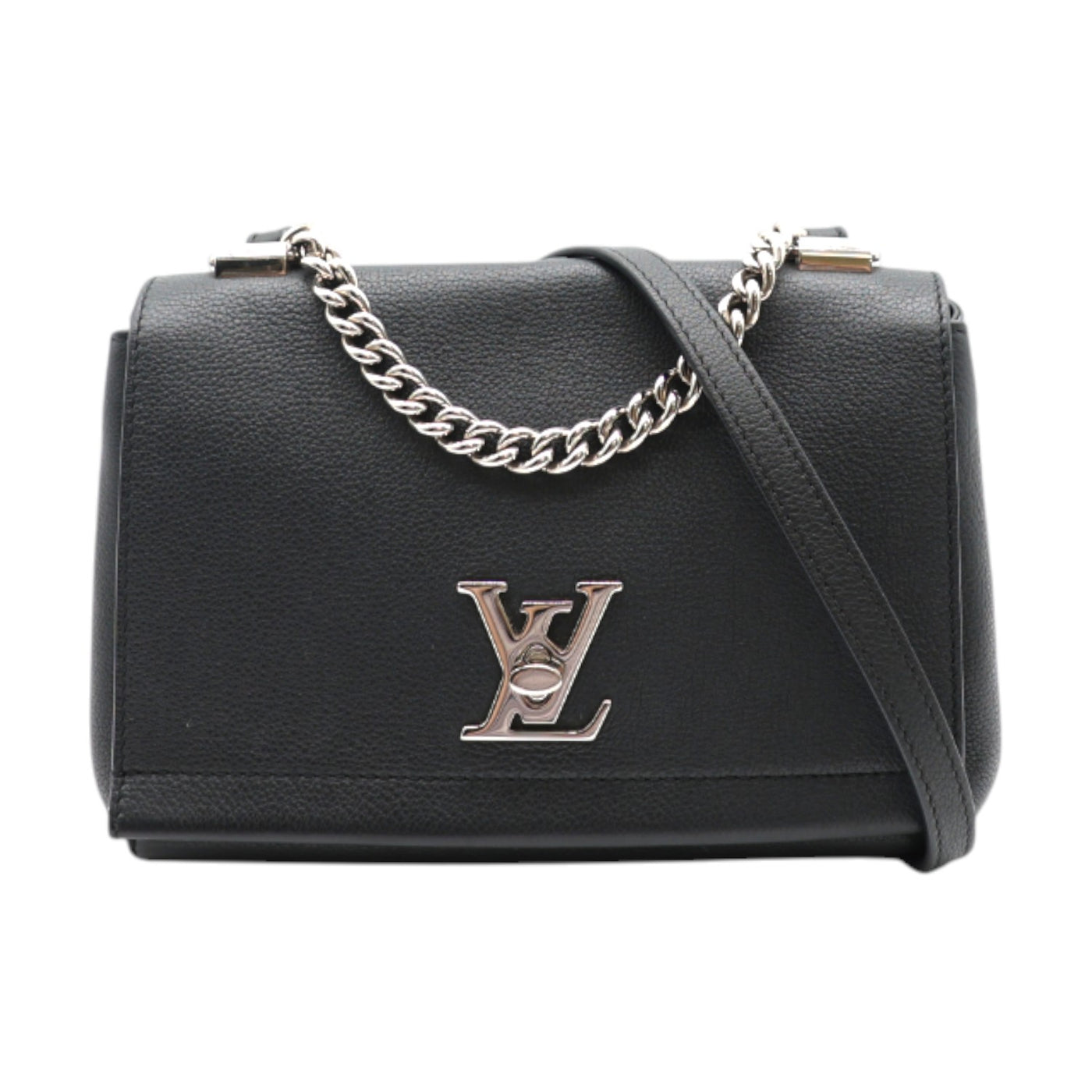 Louis Vuitton Lockme ll BB Flap Bag Calfskin Leather In Black
