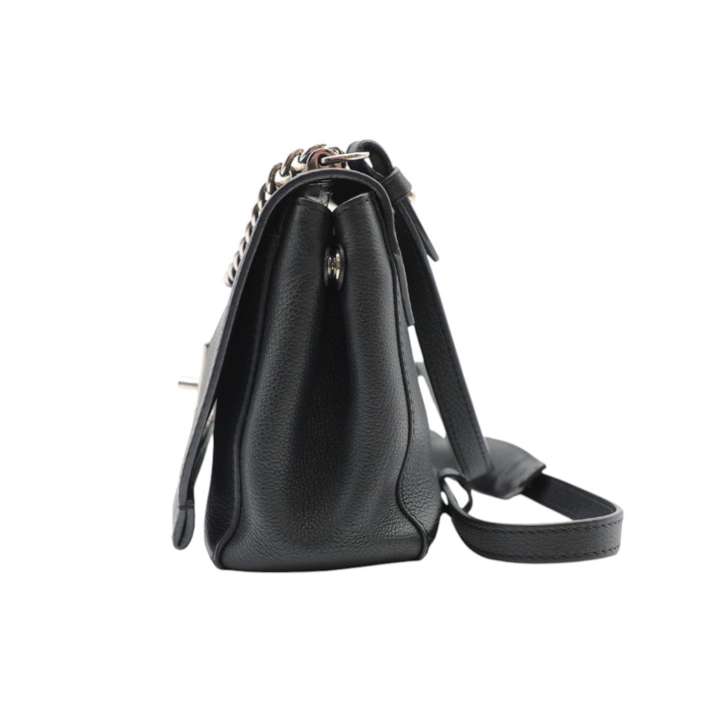 Louis Vuitton Lockme ll BB Flap Bag Calfskin Leather In Black