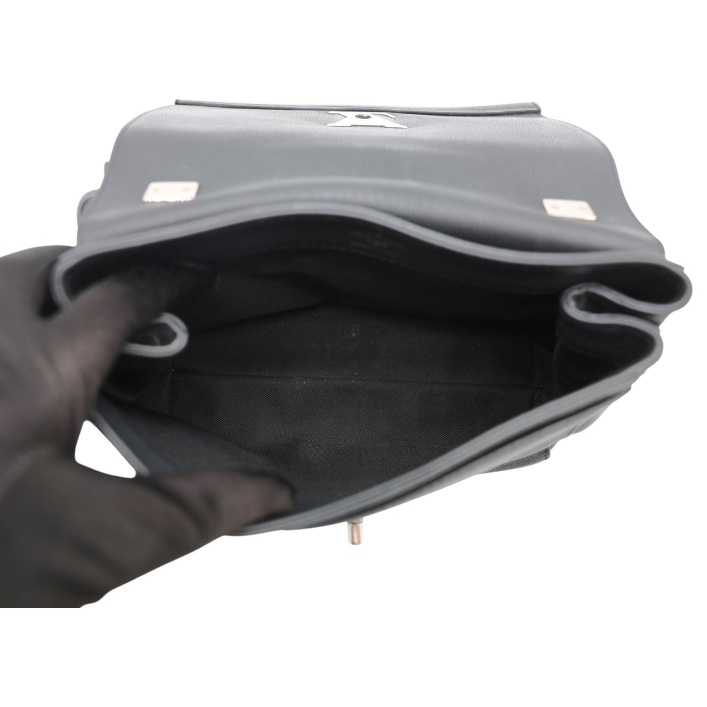 Louis Vuitton Lockme ll BB Flap Bag Calfskin Leather In Black