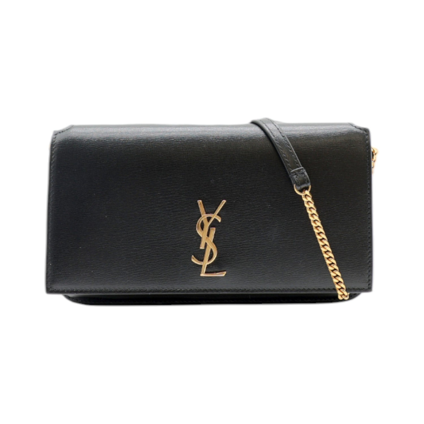 YSL Saint Laurent Cassandre Phone Holder In Black