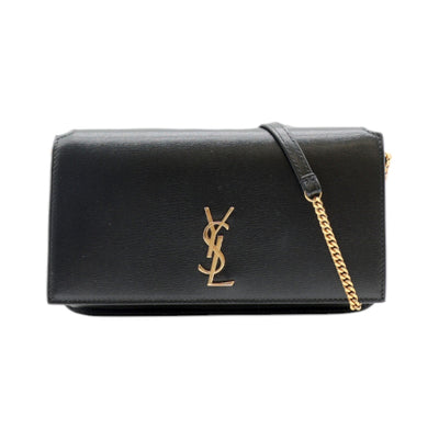 YSL Saint Laurent Cassandre Phone Holder In Black