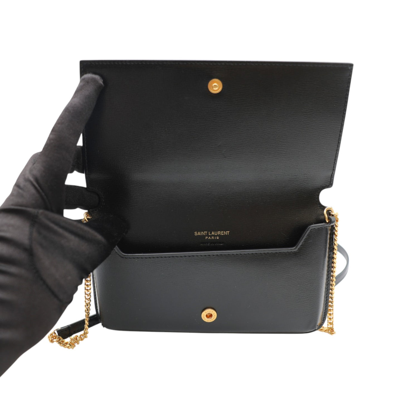 YSL Saint Laurent Cassandre Phone Holder In Black