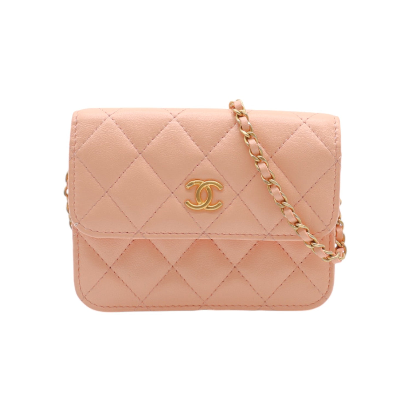 CHANEL Mini Pearl Crush Clutch On Chain In Pink