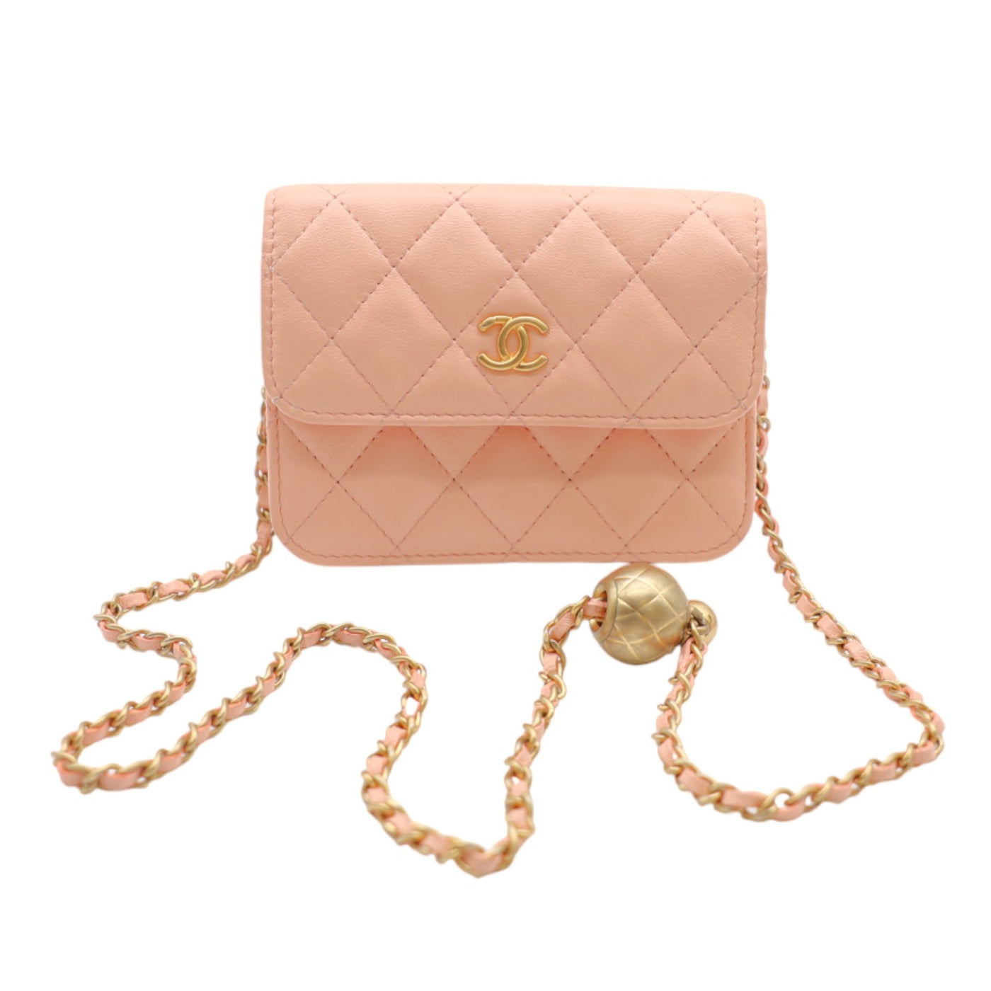CHANEL Mini Pearl Crush Clutch On Chain In Pink