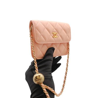 CHANEL Mini Pearl Crush Clutch On Chain In Pink